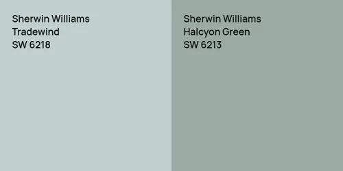 SW 6218 Tradewind vs SW 6213 Halcyon Green