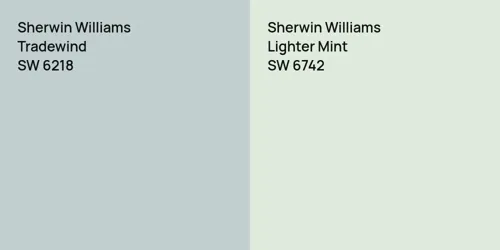 SW 6218 Tradewind vs SW 6742 Lighter Mint