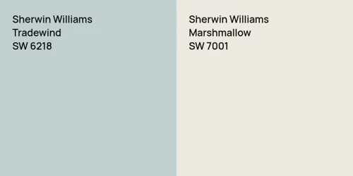 SW 6218 Tradewind vs SW 7001 Marshmallow