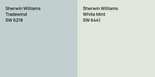 SW 6218 Tradewind vs SW 6441 White Mint