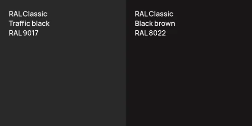 RAL 9017 Traffic black vs RAL 8022  Black brown