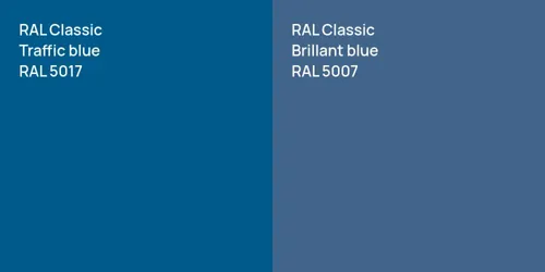 RAL 5017  Traffic blue vs RAL 5007 Brillant blue