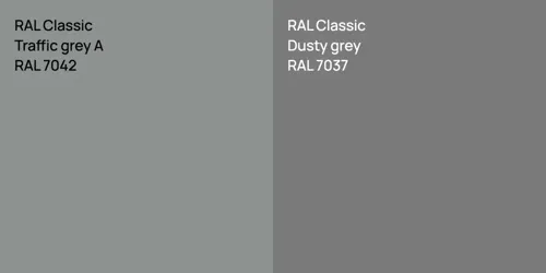 RAL 7042  Traffic grey A vs RAL 7037  Dusty grey