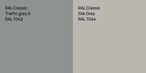 RAL 7042  Traffic grey A vs RAL 7044 Silk Grey