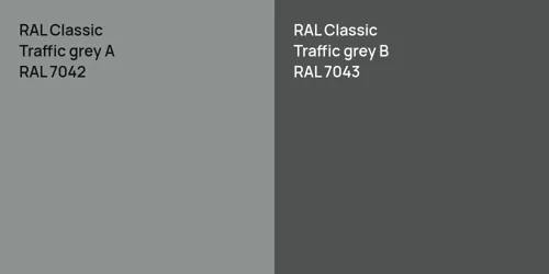 RAL 7042  Traffic grey A vs RAL 7043  Traffic grey B