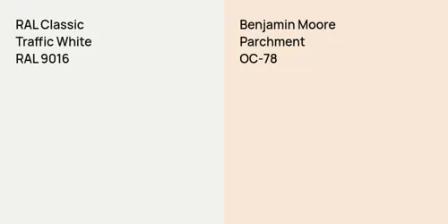 RAL 9016 Traffic White vs OC-78 Parchment