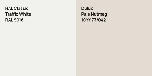 RAL 9016 Traffic White vs 10YY 73/042 Pale Nutmeg