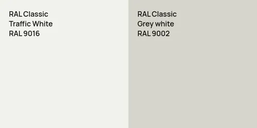 RAL 9016 Traffic White vs RAL 9002  Grey white