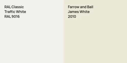 RAL 9016 Traffic White vs 2010 James White