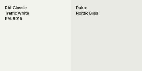 RAL 9016 Traffic White vs  Nordic Bliss