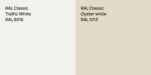 RAL 9016 Traffic White vs RAL 1013  Oyster white