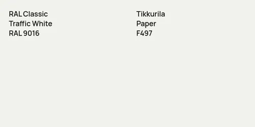 RAL 9016 Traffic White vs F497 Paper