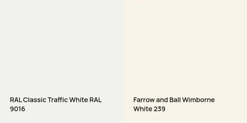 RAL 9016 Traffic White vs 239 Wimborne White