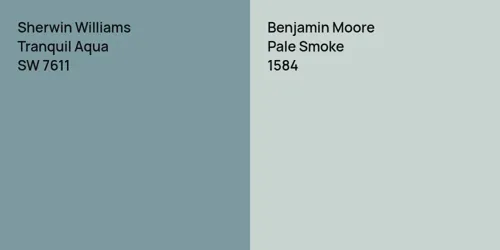 SW 7611 Tranquil Aqua vs 1584 Pale Smoke