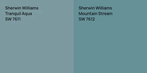 SW 7611 Tranquil Aqua vs SW 7612 Mountain Stream