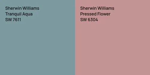 SW 7611 Tranquil Aqua vs SW 6304 Pressed Flower