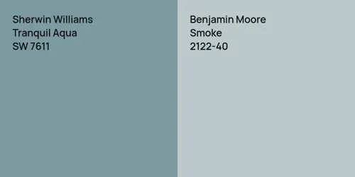 SW 7611 Tranquil Aqua vs 2122-40 Smoke