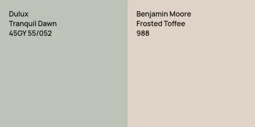 45GY 55/052 Tranquil Dawn vs 988 Frosted Toffee