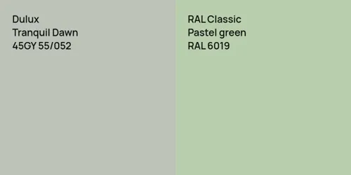 45GY 55/052 Tranquil Dawn vs RAL 6019  Pastel green