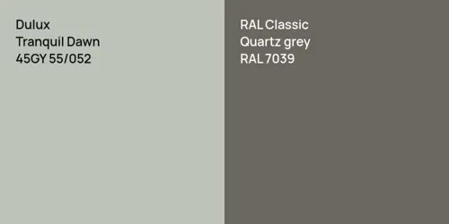 45GY 55/052 Tranquil Dawn vs RAL 7039  Quartz grey