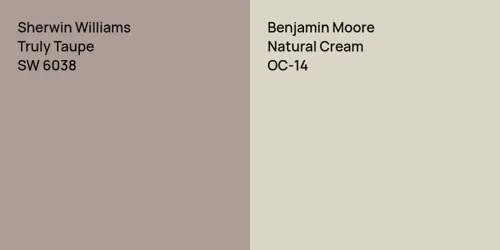 SW 6038 Truly Taupe vs OC-14 Natural Cream