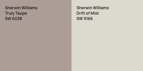 SW 6038 Truly Taupe vs SW 9166 Drift of Mist