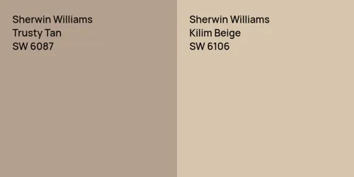 SW 6087 Trusty Tan vs SW 6106 Kilim Beige