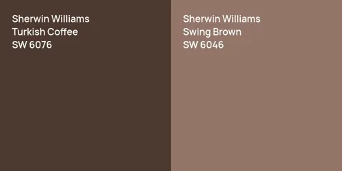 SW 6076 Turkish Coffee vs SW 6046 Swing Brown