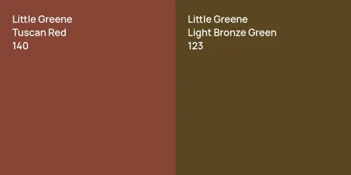 140 Tuscan Red vs 123 Light Bronze Green