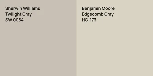 SW 0054 Twilight Gray vs HC-173 Edgecomb Gray