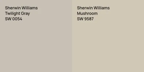 SW 0054 Twilight Gray vs SW 9587 Mushroom