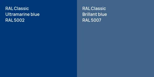 RAL 5002  Ultramarine blue vs RAL 5007 Brillant blue