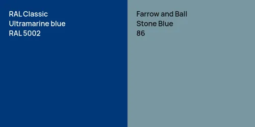 RAL 5002  Ultramarine blue vs 86 Stone Blue