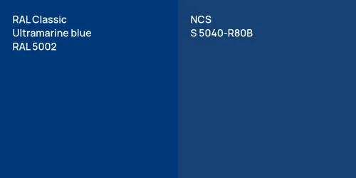 RAL 5002  Ultramarine blue vs S 5040-R80B 