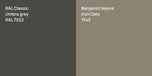 RAL 7022  Umbra grey vs 1545 Iron Gate