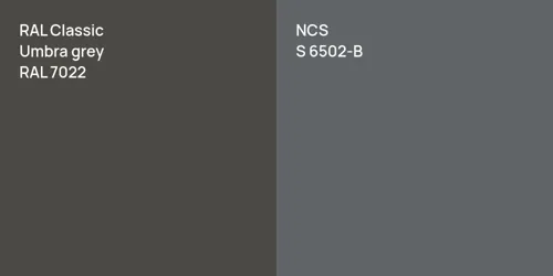 RAL 7022  Umbra grey vs S 6502-B 