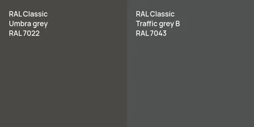 RAL 7022  Umbra grey vs RAL 7043  Traffic grey B