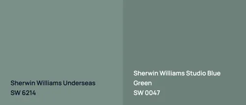 SW 6214 Underseas vs SW 0047 Studio Blue Green