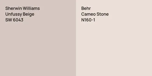 SW 6043 Unfussy Beige vs N160-1 Cameo Stone