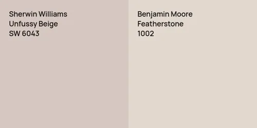 SW 6043 Unfussy Beige vs 1002 Featherstone