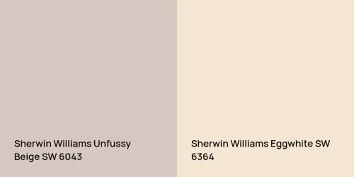 SW 6043 Unfussy Beige vs SW 6364 Eggwhite