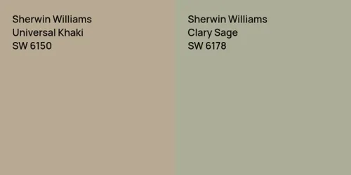 SW 6150 Universal Khaki vs SW 6178 Clary Sage