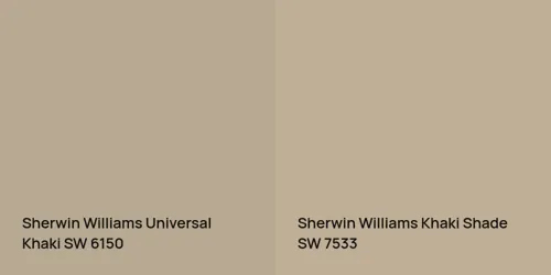 SW 6150 Universal Khaki vs SW 7533 Khaki Shade