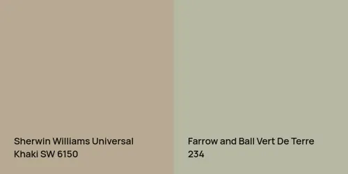 SW 6150 Universal Khaki vs 234 Vert De Terre