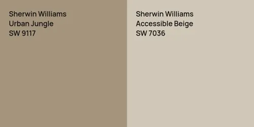 SW 9117 Urban Jungle vs SW 7036 Accessible Beige