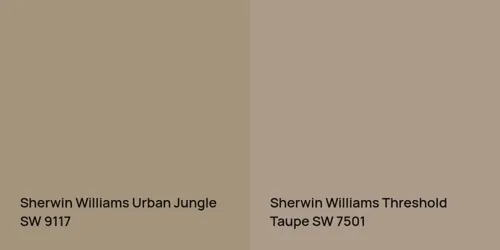 SW 9117 Urban Jungle vs SW 7501 Threshold Taupe