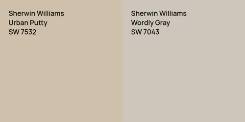 SW 7532 Urban Putty vs SW 7043 Wordly Gray