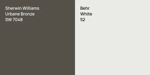 SW 7048 Urbane Bronze vs 52 White