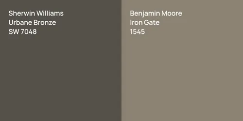 SW 7048 Urbane Bronze vs 1545 Iron Gate