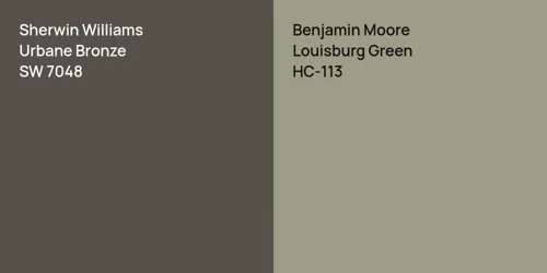 SW 7048 Urbane Bronze vs HC-113 Louisburg Green